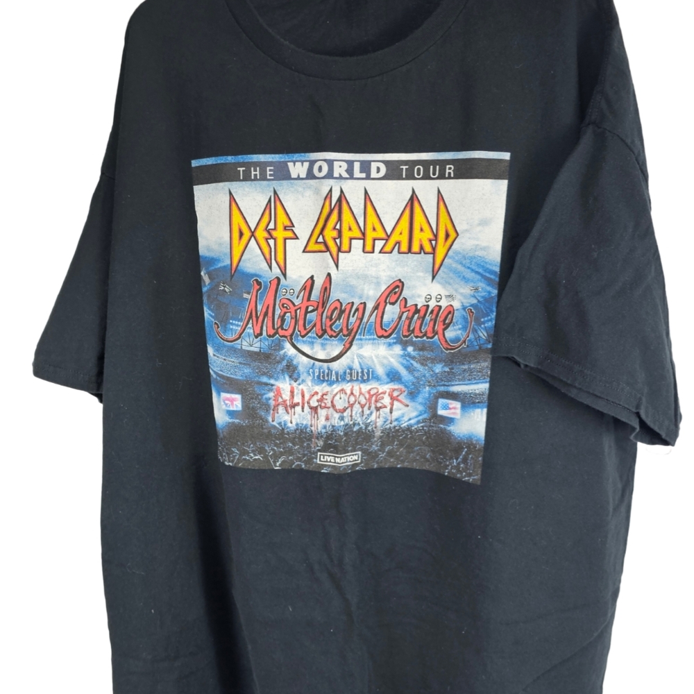Motley Crue The World Tour T Shirt 3XL | Def Leppard Alice Cooper | Concert Tee